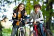 Young people biking