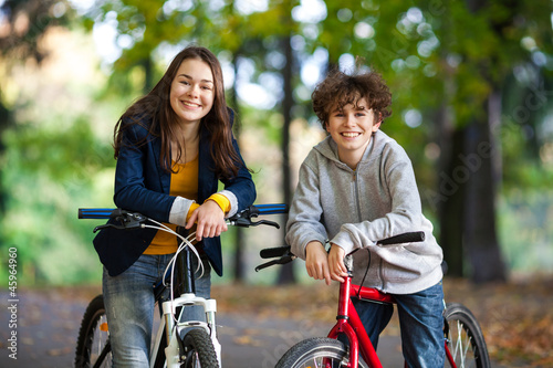 Photo: Young people biking Young people biking