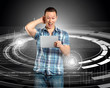 Man With Touch Pad