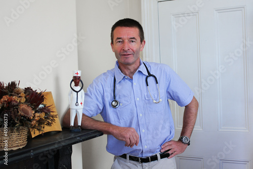 Photo: Standing white Doctor Standing white Doctor