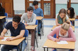 Photo: Students sitting in exam room Students sitting in exam room