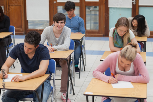 Photo: Students sitting in exam room Students sitting in exam room