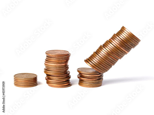 Photo: Three stacks of coins 2 Three stacks of coins 2