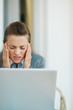 Portrait of stressed business woman