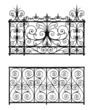Set of forged decorative lattice isolated on white background