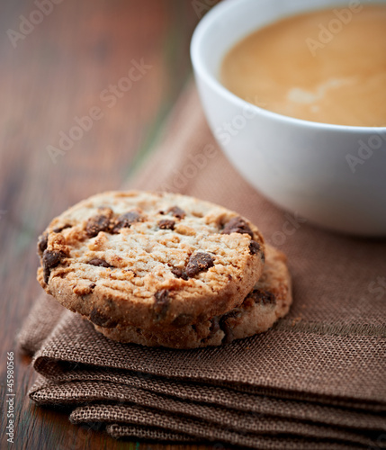 Photo: Chocolate chip cookies and coffee Chocolate chip cookies and coffee