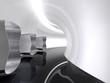 Futuristic architecture space round corridor like sci-fi indoor