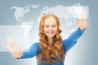 businesswoman working with touch screen