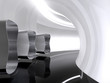 Futuristic architecture space round corridor like sci-fi indoor