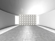 Abstract indoor futuristic indoor with acoustic wall
