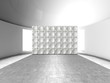 Abstract indoor futuristic indoor with acoustic wall