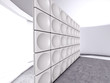 Abstract indoor futuristic indoor with acoustic wall