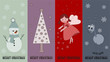 special christmas price tags with angel, snowman, reindeer and c