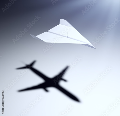 Photo: Paper airplane with big aspirations Paper airplane with big aspirations