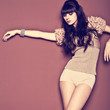 Portrait of a fresh beautiful fashion sexy mod
