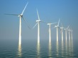 3d wind turbines producing energy in sea