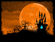 Halloween poster with zombie background. EPS 8