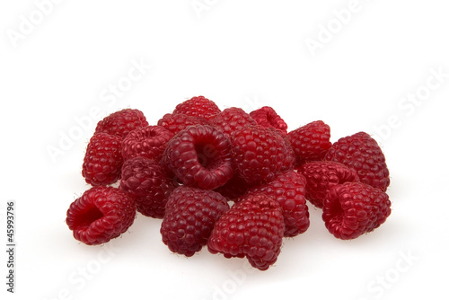 Photo: Raspberries isolated on white Raspberries isolated on white