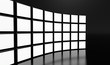 White screen video wall of many cubes