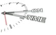 Clock with words On time, concept of success