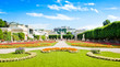 Mirabell Gardens and Hohensalzburg Fortress in Salzburg, Austria