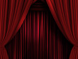 Rideaux velours rouges fermés scène théâtre/spectacle