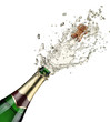 Close-up of champagne explosion