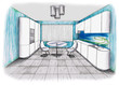 Photo: Graphic sketch an kitchen Graphic sketch an kitchen