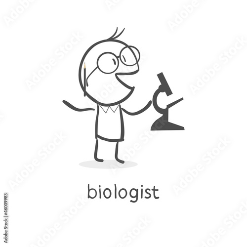 Vector: Cartoon man biologist Cartoon man biologist