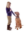 Little girl with her dog