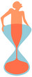 Sand glass with man