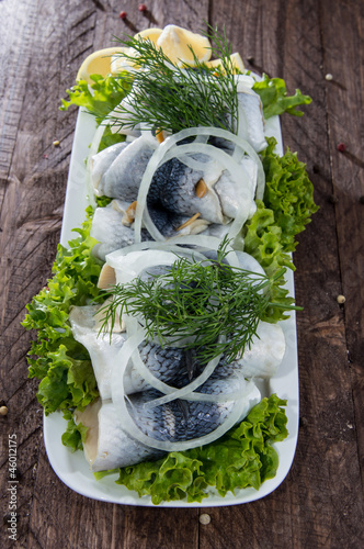 Photo: Herring Filets on a plate Herring Filets on a plate