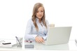 Young businesswoman busy by working at desk