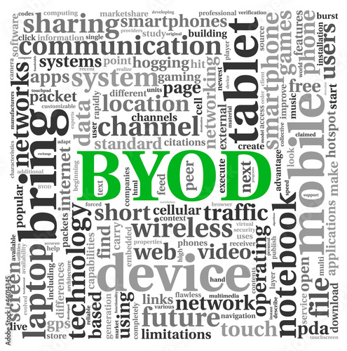 Illustration: BYOD concept in tag cloud BYOD concept in tag cloud