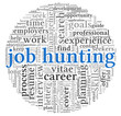 Job hunting concept in word tag cloud