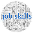 Job skills in word tag cloud