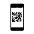 qr code on smart phone isolation vector eps10
