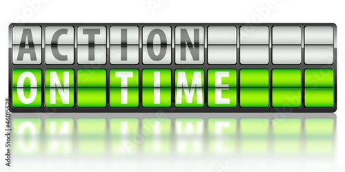 Illustration: Business concept of action, on time Business concept of action, on time