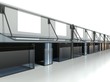 3d storefront background, buildings in row