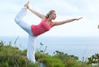 Photo: Beautiful blond female workout on the beach Beautiful blond female workout on the beach