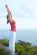 Photo: Beautiful blond female workout on the beach Beautiful blond female workout on the beach