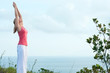 Photo: Beautiful blond female workout on the beach Beautiful blond female workout on the beach