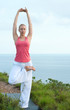 Photo: Beautiful blond female workout on the beach Beautiful blond female workout on the beach