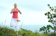 Photo: Beautiful blond female workout on the beach Beautiful blond female workout on the beach