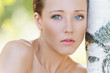 Foto: charming young woman near birch charming young woman near birch