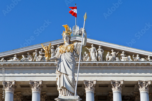 Photo: Front side of the Austrian parliament building Front side of the Austrian parliament building