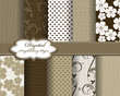 set of vector flower pattern paper for scrapbook