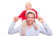 papa und sohn zu weihnachten