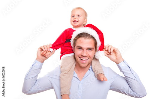 Photo: papa und sohn zu weihnachten papa und sohn zu weihnachten