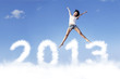 Happy New Year 2013 jump in the sky
